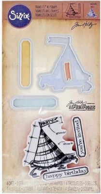 Tim Holtz Celebrate резиновый зажим штамп и Sizzix Framelits набор штампов 660188 новый! - Изображение 1 из 4