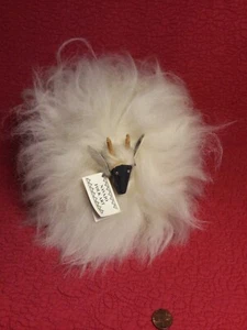 9" Navajo Folk Art GOAT SHEEP FIGURE real fur w/ tag Lorenzo Mudd - Picture 1 of 7