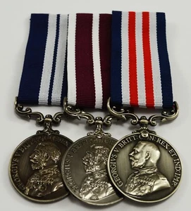 Superb Set of 3 Full Size Replica World War 1 Service & Bravery Medals. George V - Picture 1 of 1