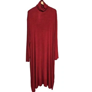 Universal Standard Ribbed Jersey Maxi Dress 3XL Red Turtleneck Long Sleeve - Picture 1 of 9