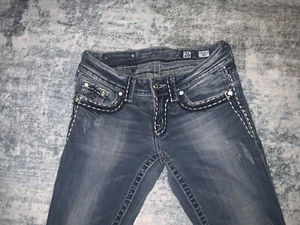 Miss Me Jeans Women’s JP5501416 Boot Embroidered Jeweled Pockets Distressed - Picture 1 of 4