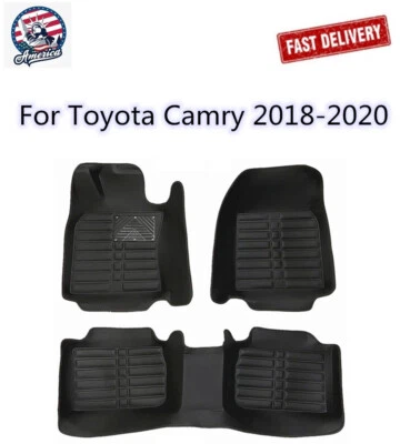 Car Floor Mats For Toyota Camry 2018-2020 Waterproof Anti-Slip Easy Clean USA - Image 1 of 4