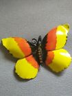 vintage butterfly broach, Yellow/orange