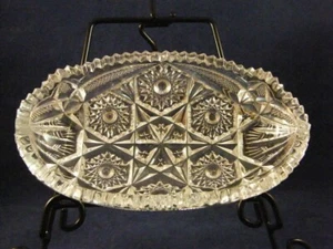 Imperial Glass NuCut Celery Boat, Hobstars, Crosshatch, Vessica Cuts, Sawtooth - Picture 1 of 10