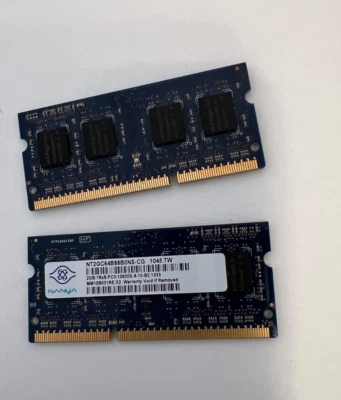 2GB 4GB PC3 SODIMM 1Rx8 LAPTOP RAM MEMORY PC3-10600S  NANYA DDR3-1333  - Image 1 of 3
