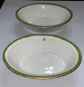 Set vintage di 2 ciotole da portata per verdure verdi ovali Palermo 9"" larghe e resistenti - Foto 1 di 20
