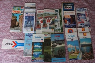 Vtg Lot 15 USA State Fold out Road Maps Old Gas & Oil Advertising 50-70's +extra - Image 1 of 4