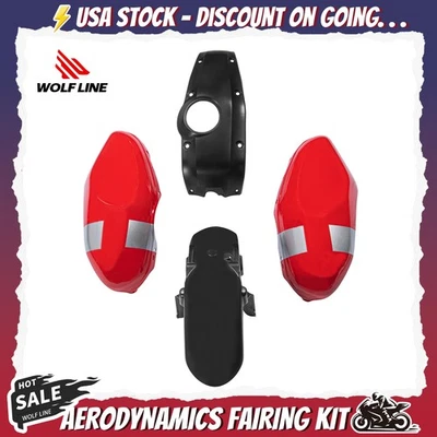 WOLFLINE Bodywork Fairing Kit For Yamaha XSR 900 2016-2021 Black Red ABS Plastic Foto 1 de 4