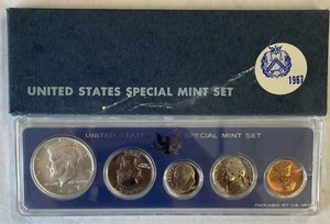 1967 SMS Set Original Box 40% Silver Kennedy Special Mint Set 5 Coins(SWC05-165) - Picture 1 of 2