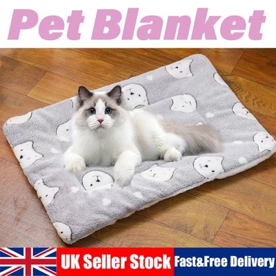 WARM PET BLANKET PAD CAT DOG BED SOFT FLEECE MAT WARM THERMAL RUG Pet Beds S/M/L - Image 1 of 4