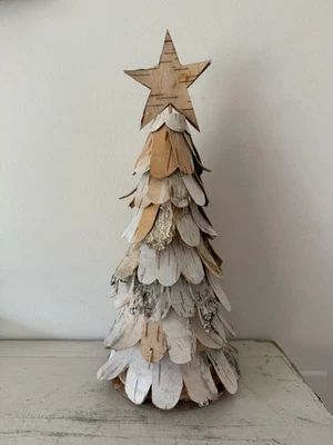 Maine White Birch Christmas Tree & Star Hand-Crafted Unique Decor Rustic Sturdy - Image 1 of 4