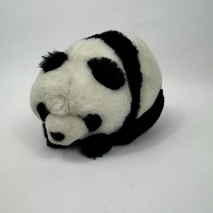 Vintage FAO Schwarzer Panda Plüschtier Stofftier Spielzeug Made Korea sitzend liegend 9 Zoll - Bild 1 von 12