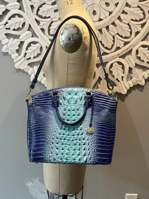 Cartera Brahmin Grande Duxbury Azul Ombré Melbourne Cuero Genuino Nueva Foto 1 de 4