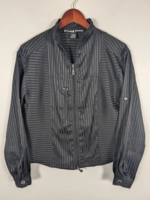 Chaqueta Jamie Sadock Mujer Mediana Negra Rayas Cremallera Frontal Golf Viaje Elástica Foto 1 de 4