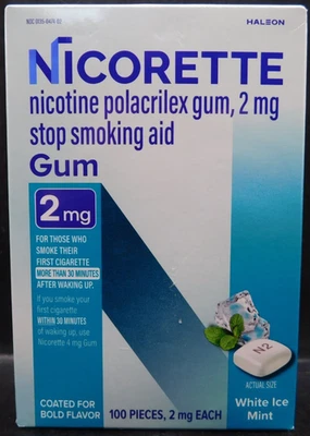 Goma Nicorette 2mg Hielo Blanco Menta 100 Piezas Exp: 27/11+ Nueva y Sellada Suecia Foto 1 de 4