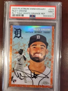 2023 Topps cromo platino aniversario - Riley Greene #332 refractor naranja/25 - Imagen 1 de 4