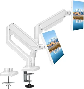 Dual Monitor Arm,,Adjustable Gas Spring Double Monitor Mount for 2 - Picture 1 of 7