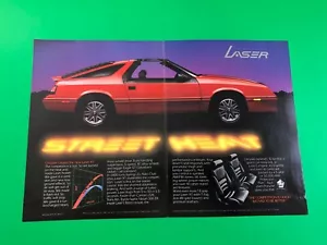 1985 1986 CHRYSLER LAZER VINTAGE PRINT AD ADVERTISEMENT 2 PAGE - Picture 1 of 1