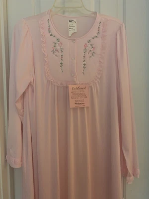 Night Gown-by Shadowline NWT Pink Lace Embroidery  M - Image 1 of 4