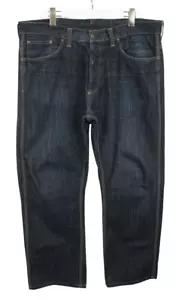 Carhartt Retro Herrenjeans W36 L30 Straight Fit Schnurrhaare Neu Dunkelblau - Bild 1 von 12