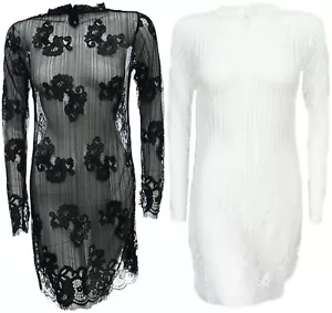 Mädchen Damen Neu Einheitsgröße passend 6 8 10 Spitzen Tunika Kleid Top Einheitsgröße - Bild 1 von 6