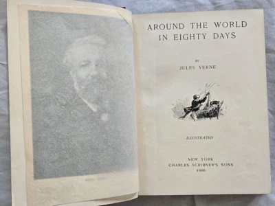 1906 Around the World in Eighty Days by Jules Verne h/c illustrated - Image 1 of 4