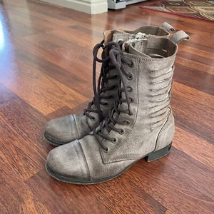DIESEL Leather Women Lace Up Laser Cut boots size 36 - Picture 1 of 10