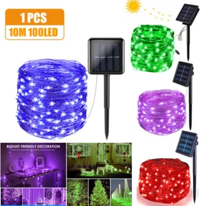 33FT 100LED Solar Fairy Lights String Outdoor Garden Party Waterproof Lamp Decor - Picture 1 of 25