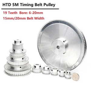 HTD 5M Timing Belt Pulley  BF-Type 19T Bore 6-20mm For 15/20mm Wide Timing Belt - Picture 1 of 7