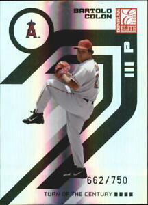 2005 Donruss Elite Turn of the Century Angels Baseball Card #1 Bartolo Colon