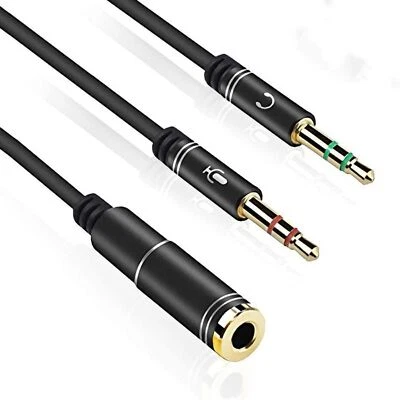 Audio Klinke Y Adapter 3.5mm Headset Mikrofon Adapter Headset Klinke Y Kabel ... - Bild 1 von 4
