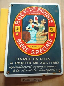 PLAQUE TOLE émaillée BOCK DE BOHEME BIERE ALCOOL BEER BIER EMAIL METAL bières - Imagen 1 de 5