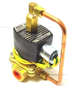 ASCO Solenoid Valve 1/2" 2-Way Brass EFHC8210G12, 125VDC ASC145 - Picture 1 of 4