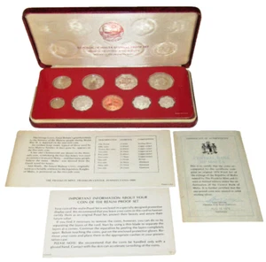 1976 Uncirculated Republic Of Malta Proof Set Coin Set Mint Condition COA & CASE - Picture 1 of 10