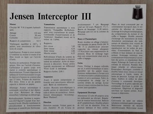 Jensen Interceptor Series 3 Specification Brochure / Leaflet 1972 - Picture 1 of 2