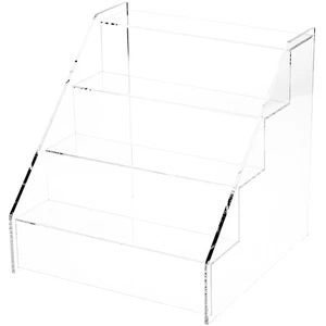 Plymor Scale da esposizione frontali aperte in acrilico 4 gradini, 10,25" L x 10,5" P x 10,5" H - Foto 1 di 1