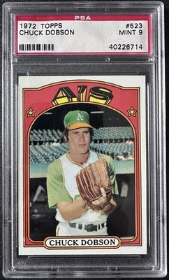 1972 Topps Chuck Dobson #523 PSA 9 Mint - Image 1 of 2