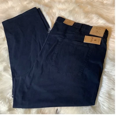 NWT Polo Ralph Lauren Classic Fit Stretch Navy Chinos Pants Mens 50B x 30 - Image 1 of 4