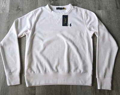 NWT! POLO RALPH LAUREN WHITE BASIC SWEATSHIRT WOMENS SIZE M $89.50 FREE SHIP! - Image 1 of 4