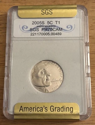 2005 S  5C  T1 American Bison "Westward Journey" Jefferson Nickle - SGS PR70 CAM - Image 1 of 2