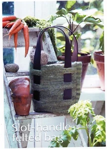 ~ Twilleys Knitting Pattern For Slot-Handle Felted Bag ~ - Picture 1 of 4
