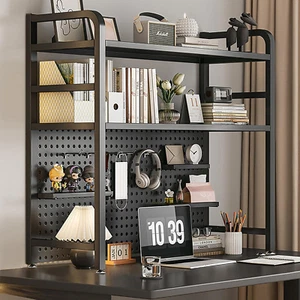 Desktop Bookshelf for Computer Desk, 2-Tier Multipurpose Metal Countertop Desk O - Picture 1 of 7