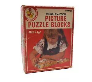 Vintage Sears Winnie Puuh Bild Puzzle Blöcke Holz - 6 Szenen - Bild 1 von 4