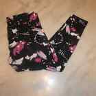 Justice 20 Plus Black With Paint Swatches Print Leggings Pants 