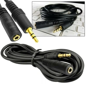AUX Headphone Extension Cable 3.5mm Mini Jack Audio Lead Male to Female Earphone - Picture 1 of 13