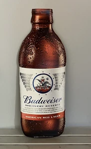 VTG Budweiser Bottle Embossed Large Metal 23" Tall Bar Tin Sign Bud Man Cave - Picture 1 of 3