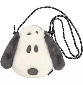 Peanuts Snoopy face plush cross body pouch bag - Picture 1 of 2