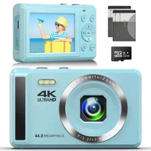 Digital Camera 4K FHD Vlogging Camera, 44MP Autofocus Compact Camera with 16X Di - Picture 1 of 6