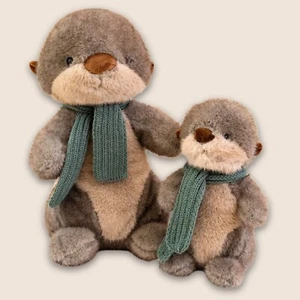 Otter With Scarf Plush 16" Plushy Stuffed Doll Toy Cute Animal Cuddle Bed Pillow - Picture 1 of 12