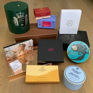 13 Packaging Boxes-Coach Prestat Charbonnel & Walker Godiva No7 Aqua di Parma - Picture 1 of 9